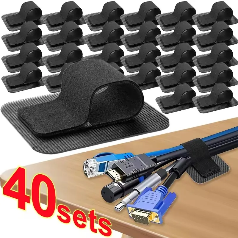 Cable Organizer - 4-40 Zestawów do organizacji kabli pod