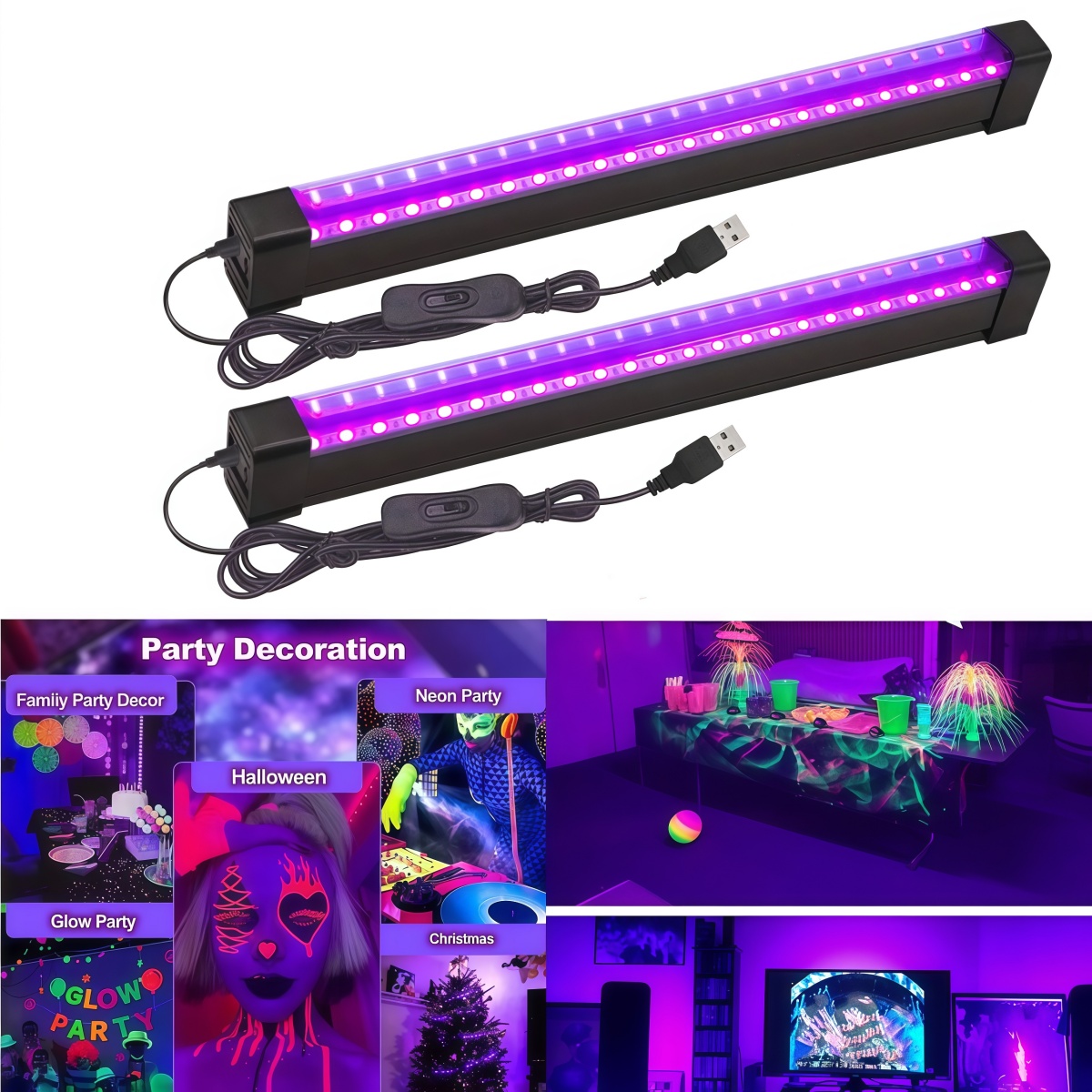 Lampa UV LED z czarnym światłe – Usb Hub recenzja i cena