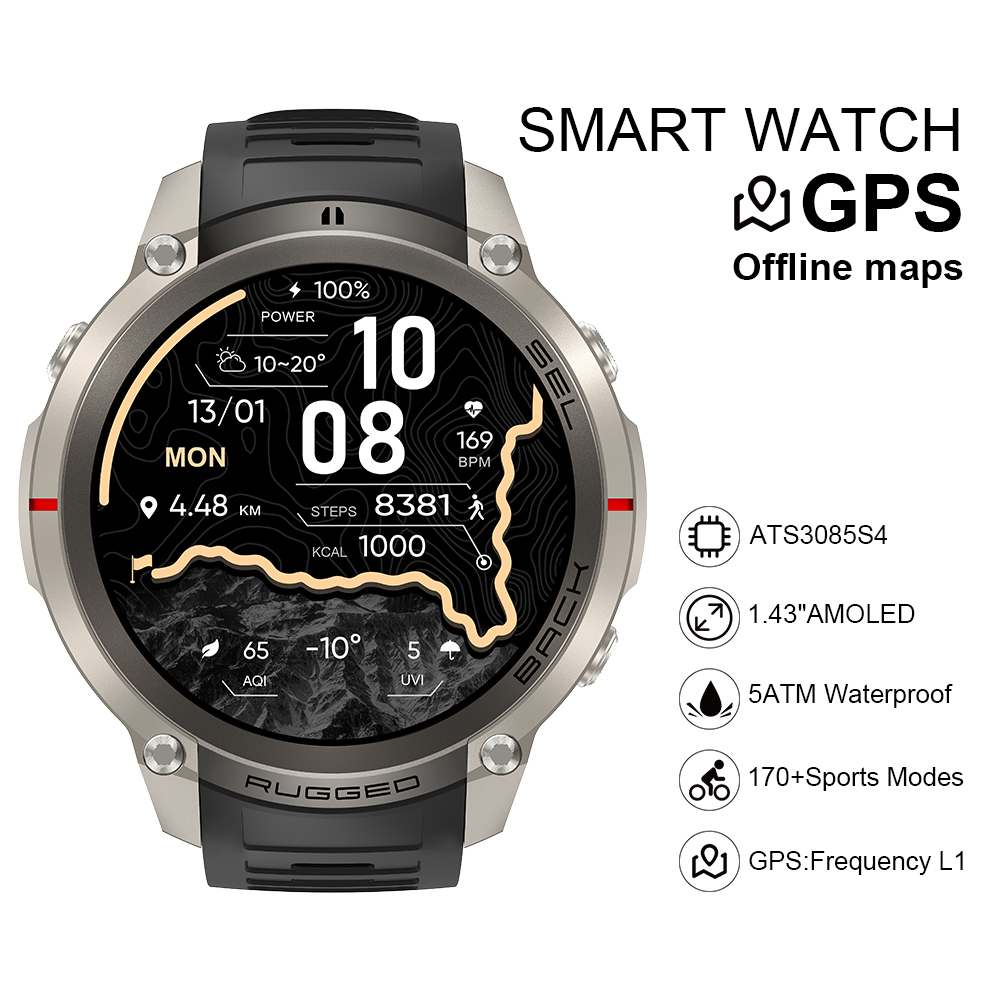 Smartwatch 2026 DM59 z mapami  – Smart Watch recenzja i cena